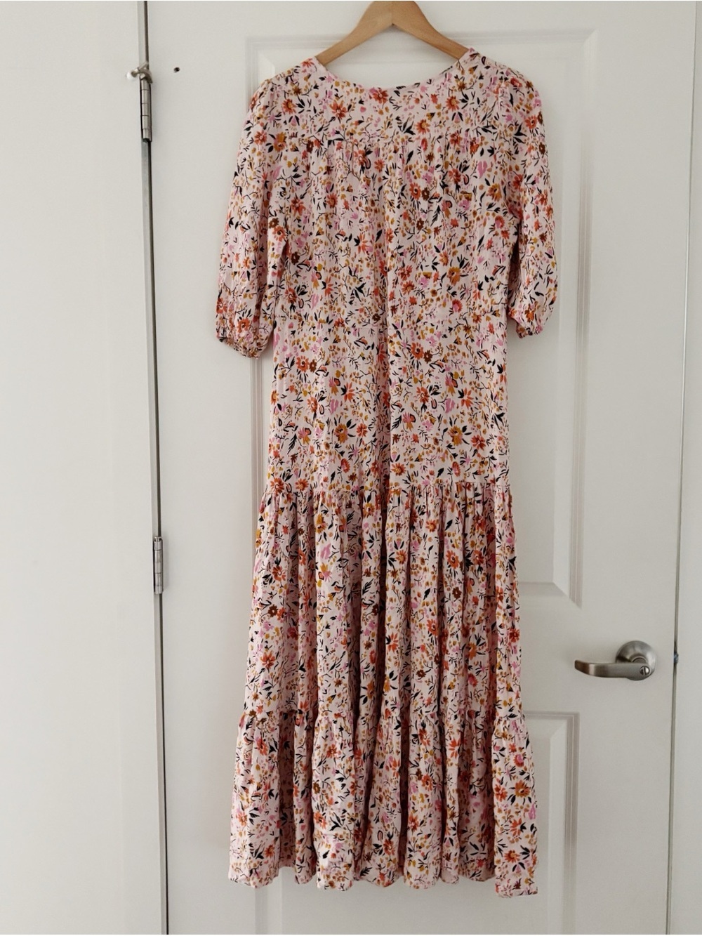 Petal and Pup Kelda Tiered Floral Maxi Dress Beige Cottagecore Extra Small - Picture 6 of 11